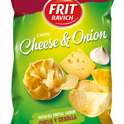 CHIPS FRIT RAVICH FROMAGE ET OIGNON 125g (Carton de 12)