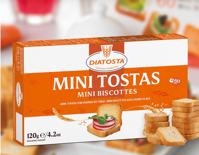 DIATOSTA Mini Tostas Complètes 22% 120G (carton de 18)