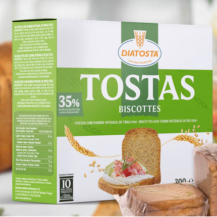 DIATOSTA Tostas Biscottes Complètes 35% 300G ( carton de 12)