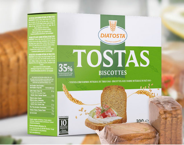 DIATOSTA Tostas Biscottes Complètes 35% 300G ( carton de 12)