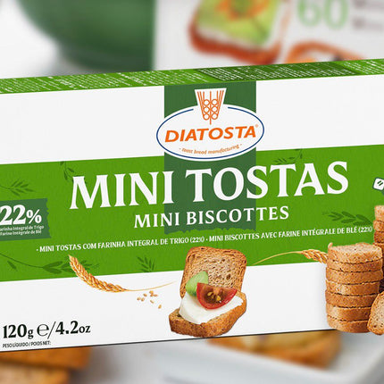 DIATOSTA Mini Tostas Biscottes Classiques 120G (carton de 18)