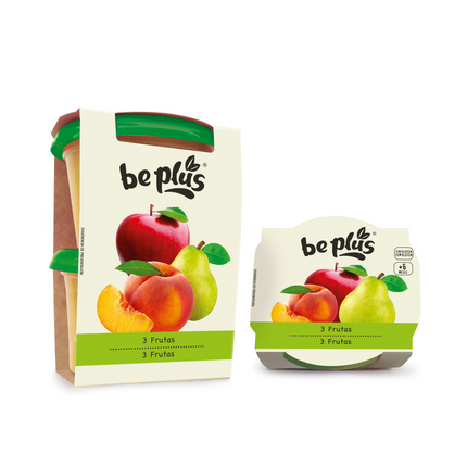 COMPOTE POMME POIRE PECHE BEPLUS 130g X 2 (Carton de 8)