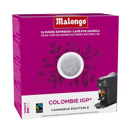 BOITES DE 16 DOSES CAFES COLOMBIE MALONGO